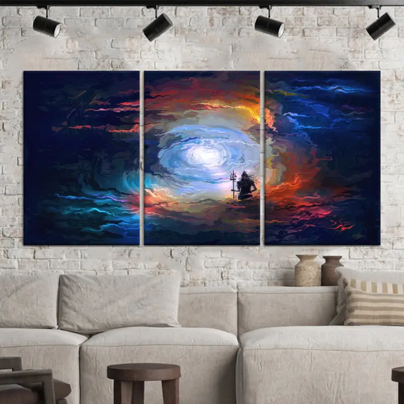 Lord Wall Art, Abstract Wall Decor, Hinduism Canvas, Shiva Wall Art, Canvas Wall Art, Modern Wall Art, Living Room Decor, Saloon Wall Art, - 9