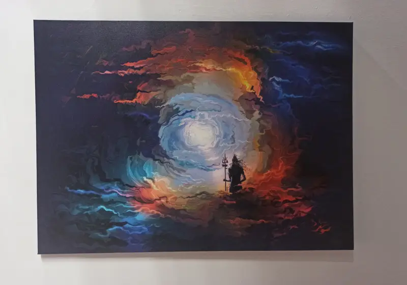 Lord Wall Art, Abstract Wall Decor, Hinduism Canvas, Shiva Wall Art, Canvas Wall Art, Modern Wall Art, Living Room Decor, Saloon Wall Art, - 5