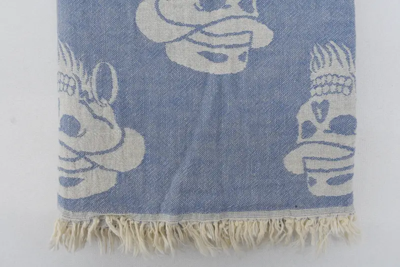 Toalla de playa Peshtemal con diseño único, toalla personalizada, regalo personalizado, regalo para ella, toalla estampada de calavera de algodón 70x36, toalla turca absorbente - 6