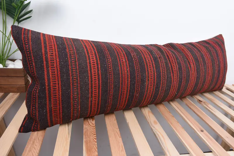 Pillow Sham, Interior Designer Pillow, Gift Pillow, 16x48 Red Cushion Cover, Boho Throw Pillow, Custom Cushion Cover, Handmade Kilim Cushion - 4