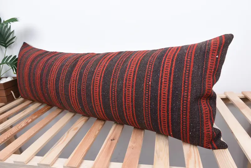 Pillow Sham, Interior Designer Pillow, Gift Pillow, 16x48 Red Cushion Cover, Boho Throw Pillow, Custom Cushion Cover, Handmade Kilim Cushion - 5