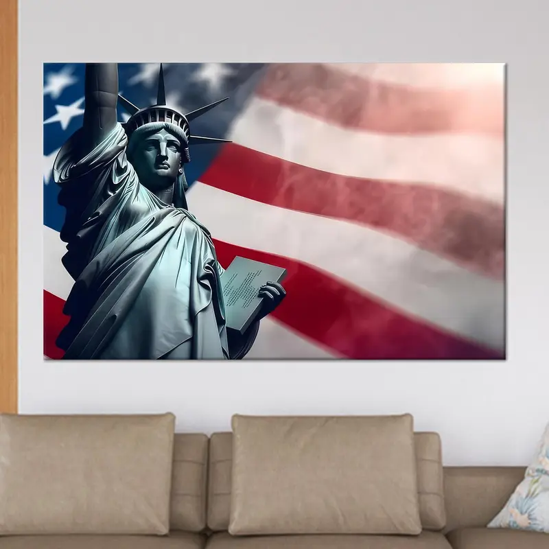 エレガントなアメリカ国旗オフィスキャンバス – プリントUSA装飾