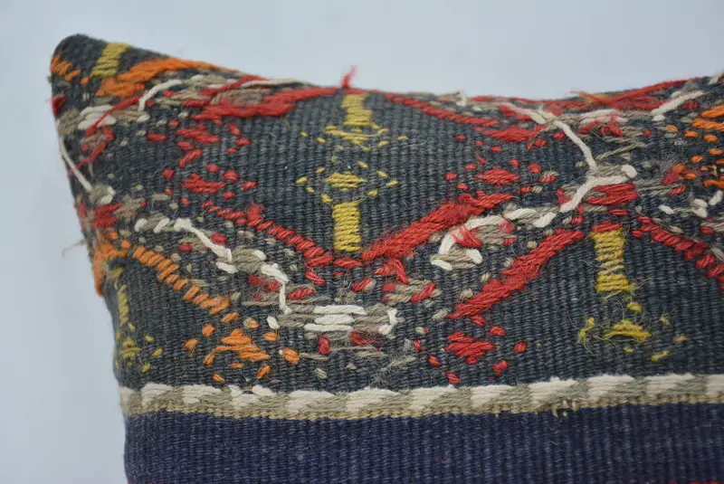 Garden Pillow, Decorative Throw Cushion Case, Handmade Kilim Cushion, Pillow Case, Boho Pillow Sham Cover, Home Decor Pillow, 12x12 Red Cushion - 2