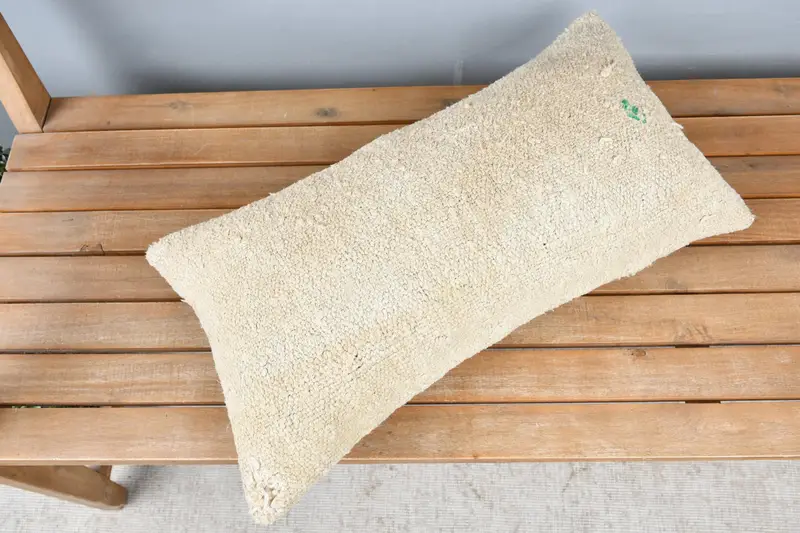 Pillow for Couch, Boho Pillow, Pillow Cover, Ethnic Throw Pillow Cover, Authentic Pillow, Kilim Cushion Sham, 12x24 Beige Cushion Cover - 2