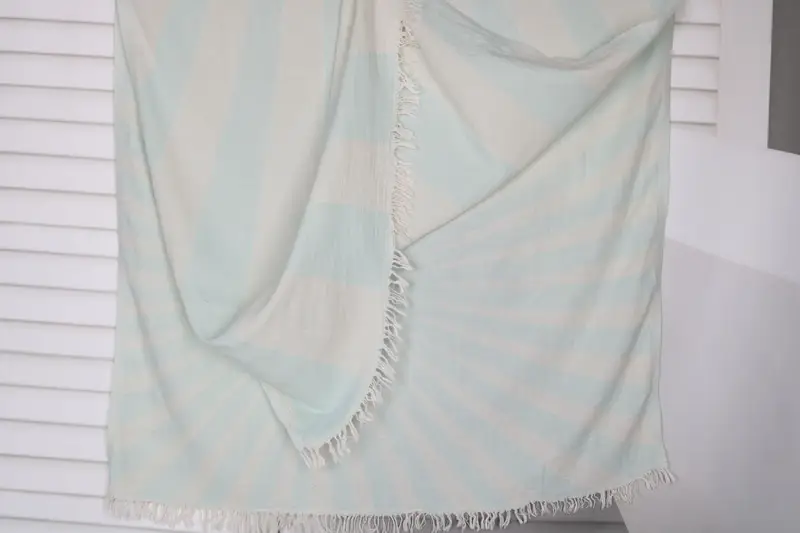 Personalized Turkish Cotton Beach Towel Mint Sun Design, 70x36 inches