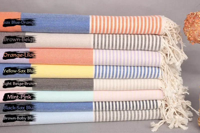 Customized Towels, Beach Theme Wedding Gift, Organic Turkish towel, 68x40 Cotton Striped Towel, Hammam towel, Hammam Towel USA, Bachelor Gifts - 2