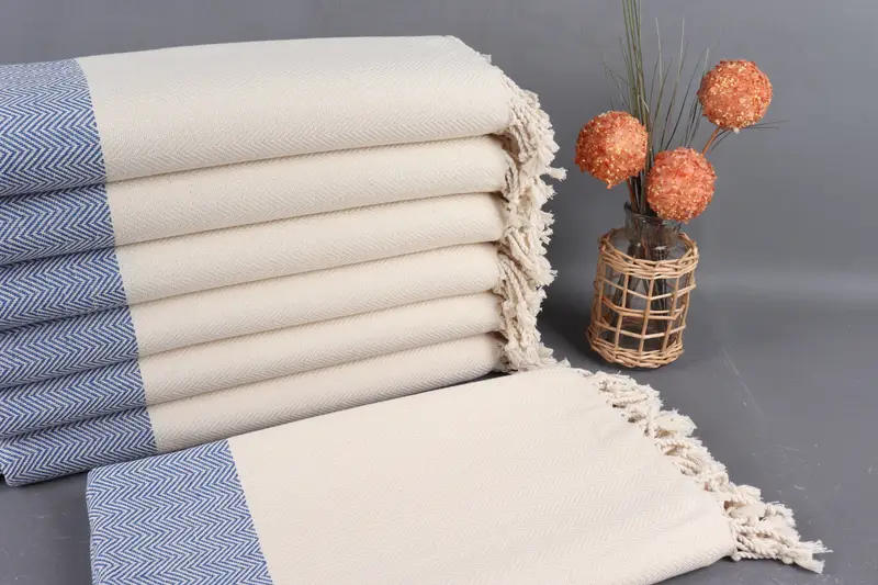 Turkish Bath Towel Organic Cotton Sax Blue, 36x71 Inches