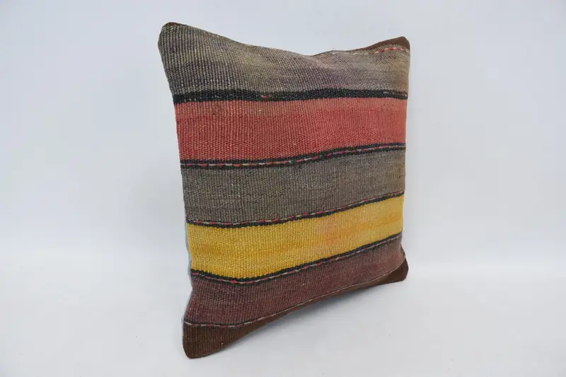 Aesthetic Cushion, Armchair Pillow Case, Turkish Pillow, Pillow, Boho Pillow Sham Cover, 14x14 Gray Pillow Cover, Kilim Pillow, Sofa Pillow - 3