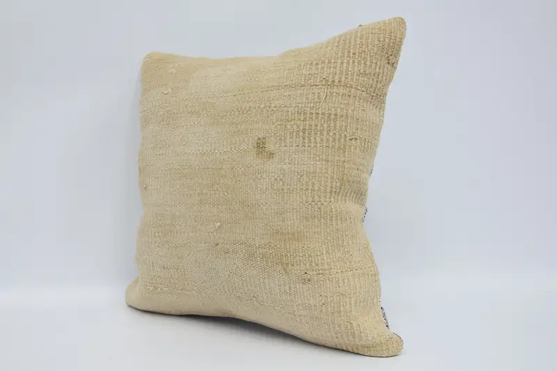Vintage Pillow Case, Boho Pillow, Throw Kilim Pillow, Cushion Cover, Toss Pillow Cover, Vintage Kilim Throw Pillow, 18x18 Beige Cushion Cover - 4