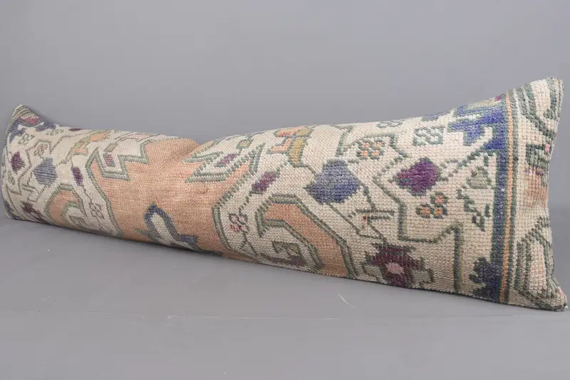 Lounge Throw Cushion Cover, Couch Pillow Cover, Boho Pillow, Pillow Case, Turkish Pillow, 12x48 Red Pillow, Kilim Pillow Cover - 4
