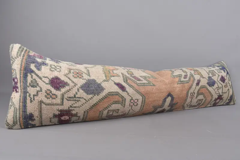 Lounge Throw Cushion Cover, Couch Pillow Cover, Boho Pillow, Pillow Case, Turkish Pillow, 12x48 Red Pillow, Kilim Pillow Cover - 2