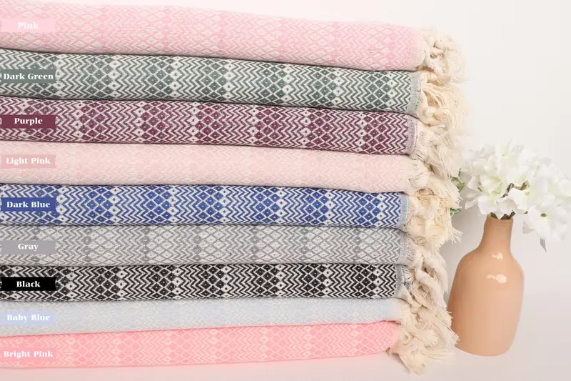 Turkish towel, Oversized Beach Towel, Housewarming Gift, 70x38 Cotton Diamond Towel, Valentines Day Gift Idea, Monogram Turkish Towel, Guest Towel - 1