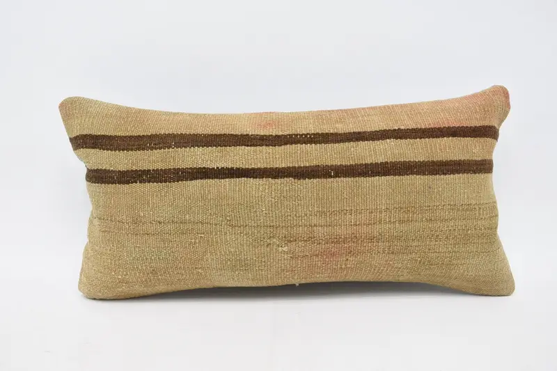 Geometric Embroidered Pillow, 12x24 Inches Decorative Pillow - 1