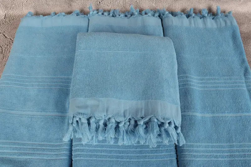 Bridesmaid Gift, Home Decor Gifts, Oversized Beach Towel, Home Gift, Peshtemal Towel, Handwoven Turkish bath towel, 70x36 Cotton Striped Terry Towel - 4