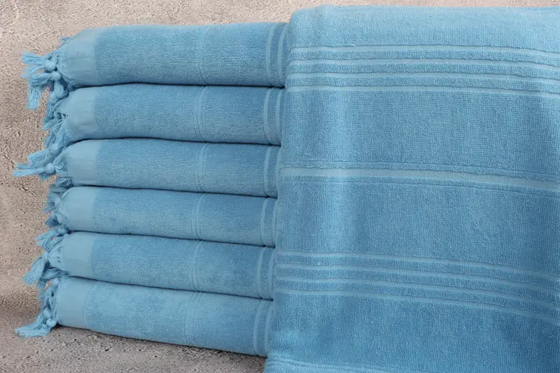 Bridesmaid Gift, Home Decor Gifts, Oversized Beach Towel, Home Gift, Peshtemal Towel, Handwoven Turkish bath towel, 70x36 Cotton Striped Terry Towel - 1