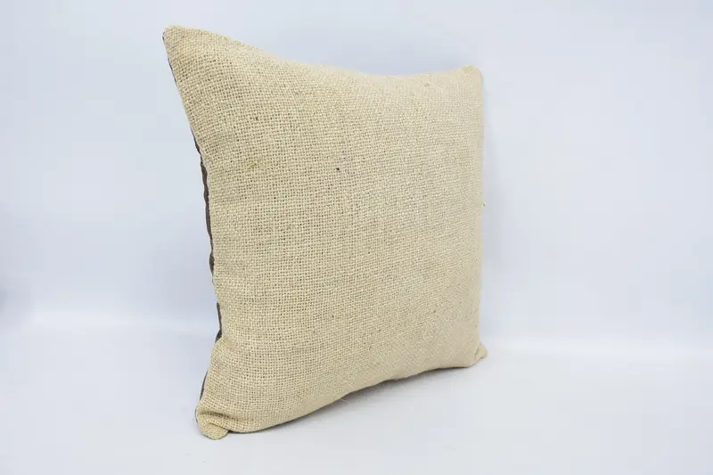 Vintage Pillow, Vintage Kilim Pillow Cushion, 16x16 Beige Pillow Case, Turkish Kilim Pillow, Pillow Sham, Boho Pillow, Antique Pillows - 3