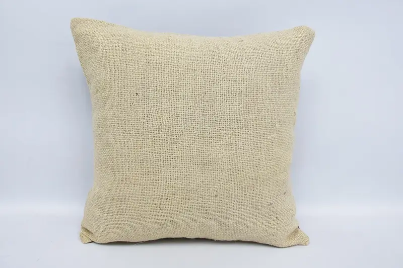 Vintage Pillow, Vintage Kilim Pillow Cushion, 16x16 Beige Pillow Case, Turkish Kilim Pillow, Pillow Sham, Boho Pillow, Antique Pillows - 1