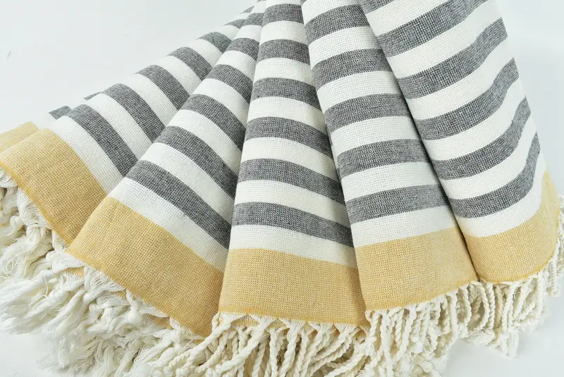 68x40 Cotton Striped Terry Towel, Personalized Beach Towel, Travel towel, Grandma Gift, Organic Towel, Bridesmaid Gifts, Monogrammed Turkish Towel - 4