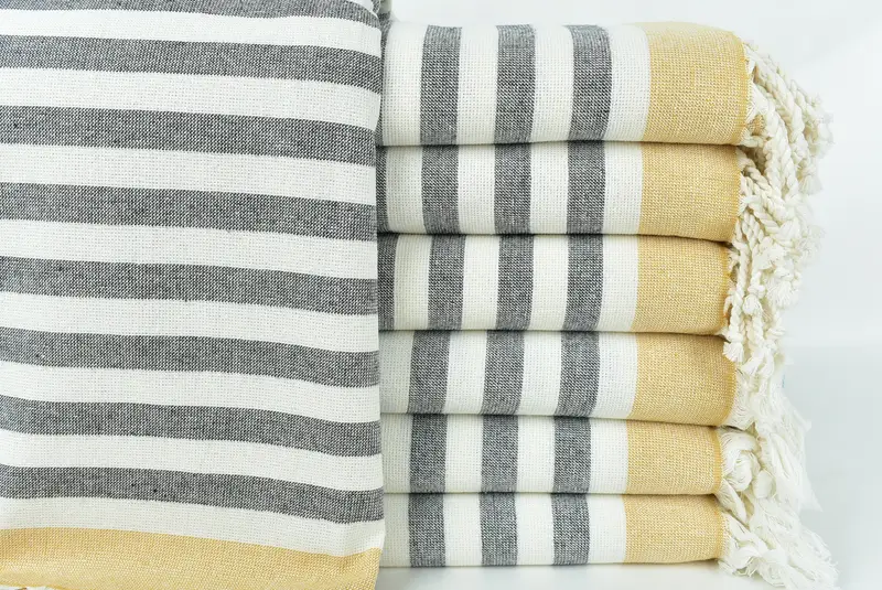 68x40 Cotton Striped Terry Towel, Personalized Beach Towel, Travel towel, Grandma Gift, Organic Towel, Bridesmaid Gifts, Monogrammed Turkish Towel - 1