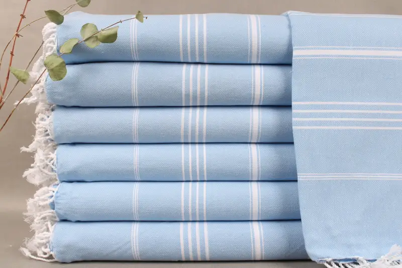 Personalized Beach Towel Light Blue Striped, 40x71 Inches