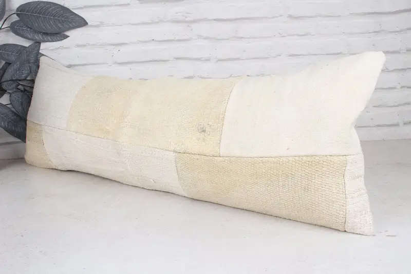 Pillow for Couch, Wholesale Cushion, Cushion Cover, Kilim Pillow Cover, Turkish Pillow, 12x36 Beige Pillow Cover, Ottoman Pillow - 4