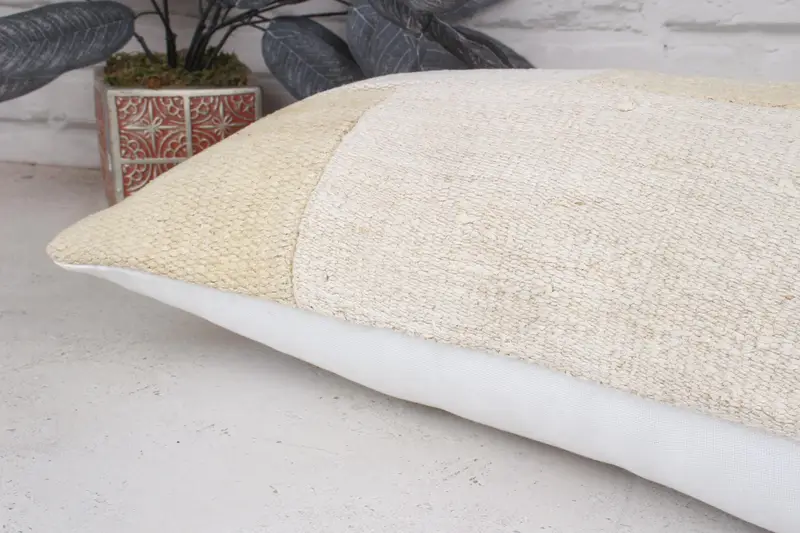 Pillow for Couch, Wholesale Cushion, Cushion Cover, Kilim Pillow Cover, Turkish Pillow, 12x36 Beige Pillow Cover, Ottoman Pillow - 7