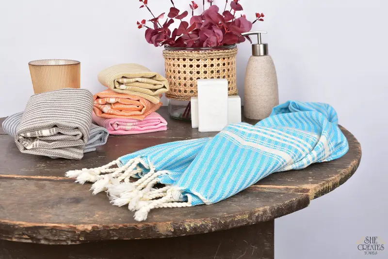 40x18 Cotton Striped Towel, Personalized Gifts, Family Gift, Custom Wedding Gifts, Bridesmaid Gifts, Best Friend Gift, Wedding Gift, Gift For Her - 8