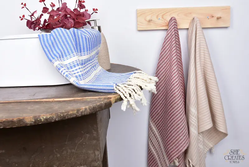 40x18 Cotton Striped Towel, Personalized Gifts, Family Gift, Custom Wedding Gifts, Bridesmaid Gifts, Best Friend Gift, Wedding Gift, Gift For Her - 7