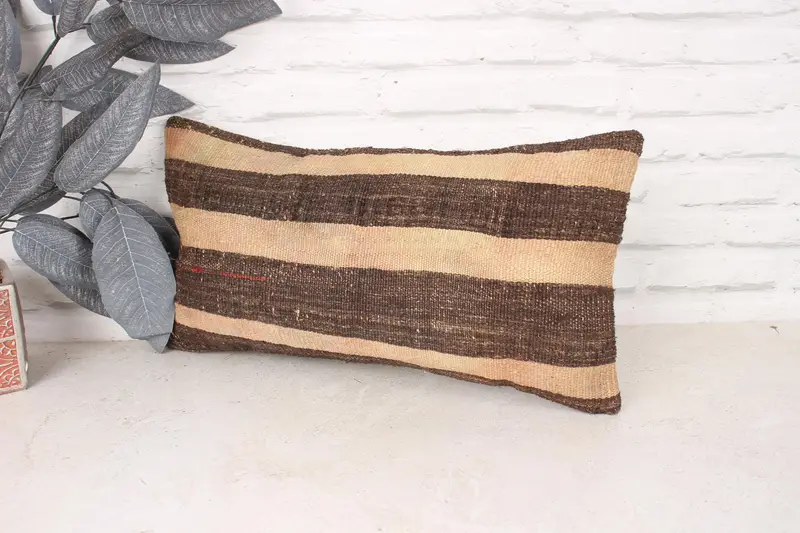 10x20 Beige Cushion Cover, Interior Designer Pillow, Vintage Kilim Throw Pillow, Vintage Pillow, Pattern Throw Pillow Cover, Pillow Sham - 4