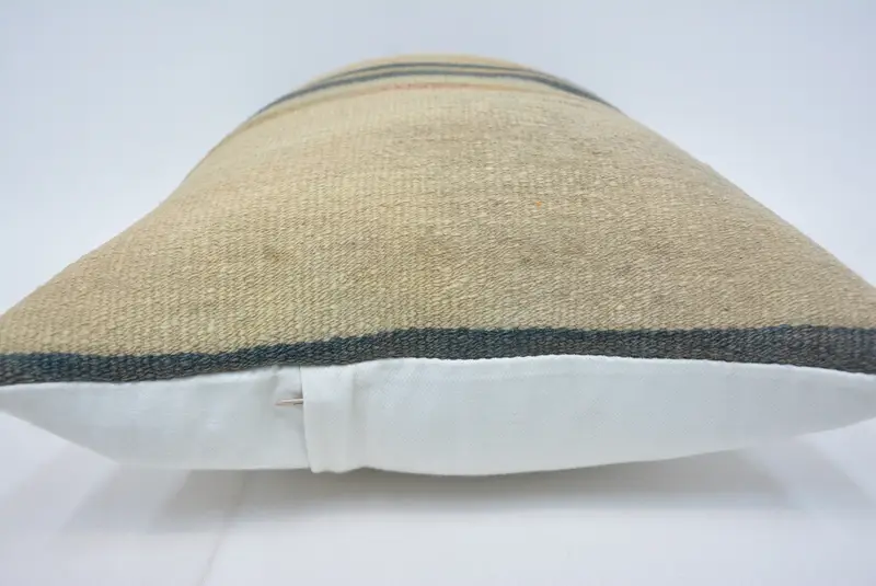 Cushion Cover, Kilim Cushion Sham, 16x24 Beige Pillow Sham, Handmade Kilim Cushion, Living Room Throw Cushion Cover, Home Decor Pillow - 5