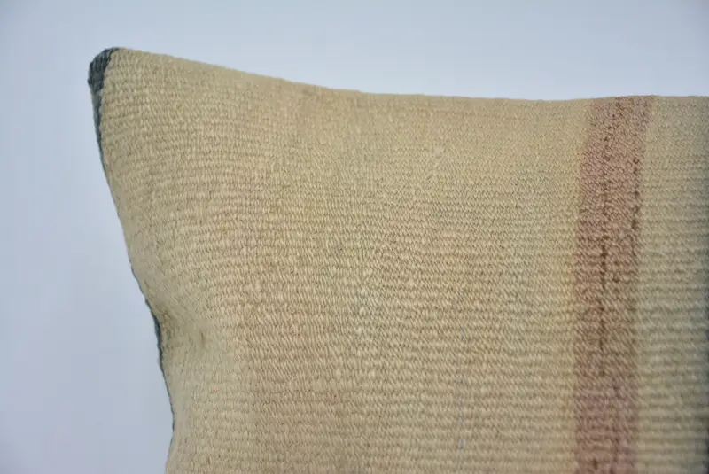Cushion Cover, Kilim Cushion Sham, 16x24 Beige Pillow Sham, Handmade Kilim Cushion, Living Room Throw Cushion Cover, Home Decor Pillow - 2