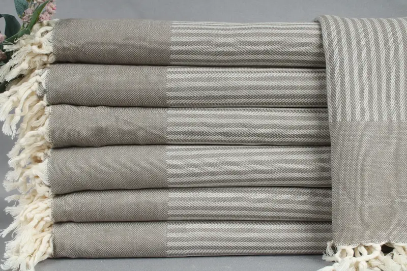 Custom Beach Towel Personalized Gray Striped Bath Towel, 40x71 Inches