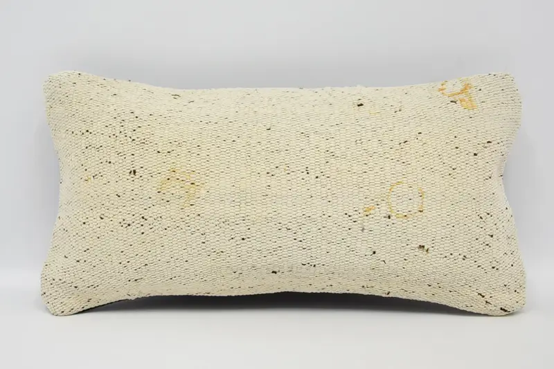 Turkish Pillow, Antique Pillows, Vintage Pillow, Decorative Bolster Pillow Case, 8x16 Beige Pillow Sham, Cushion Cover, Bolster Pillow Sham - 1