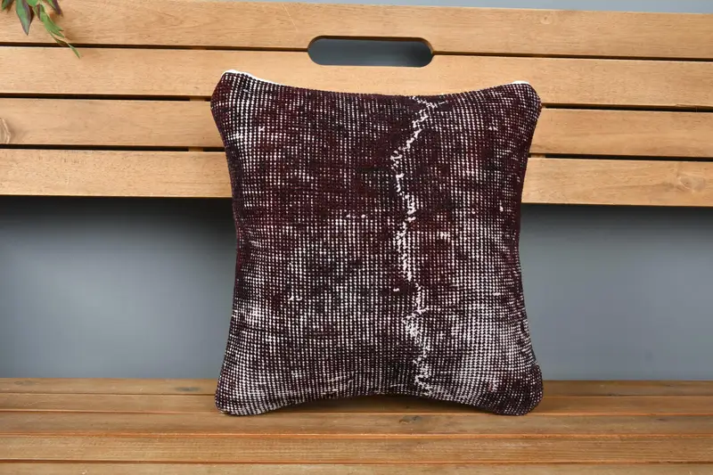 Home Decor Pillow, Turkish Pillow, Pillow for Sofa, Cushion, Bolster Cushion, Nomadic Cushion Cover, 14x14 Black Pillow Case - 6