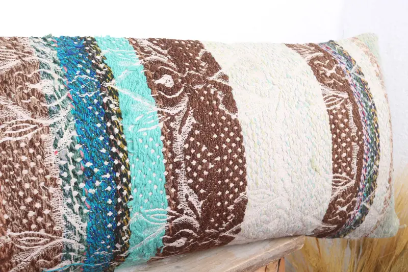 12x48 Green Pillow Sham, Boho Pillow, Bohemian Cushion Pillow, Vintage Kilim Pillow, Ethnic Throw Pillow Cover, Pillow, Kilim Pillow - 5