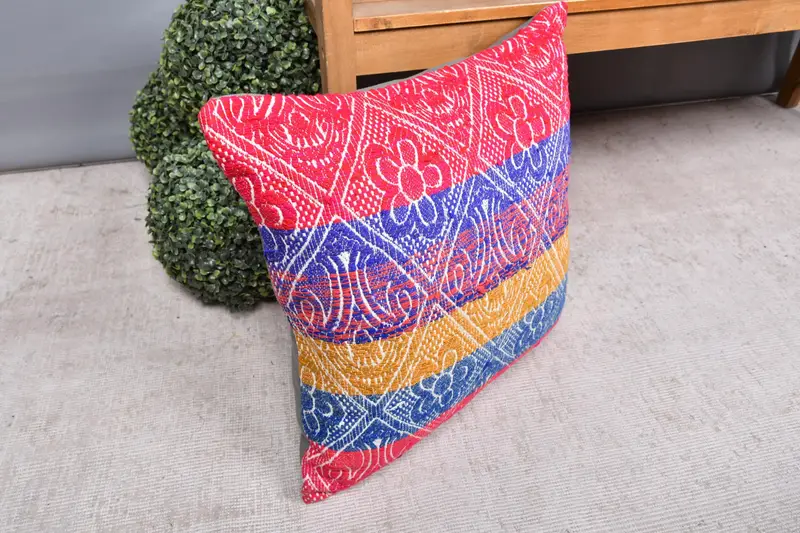 Pillow, Interior Designer Pillow, Home Decor Pillow, Personalized Gift Pillow Pillow, 20x20 Red Pillow Case, Vintage Pillow - 7