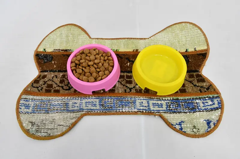 Traditional Bohemian Round Placemat, Blue and Brown Wool Decor