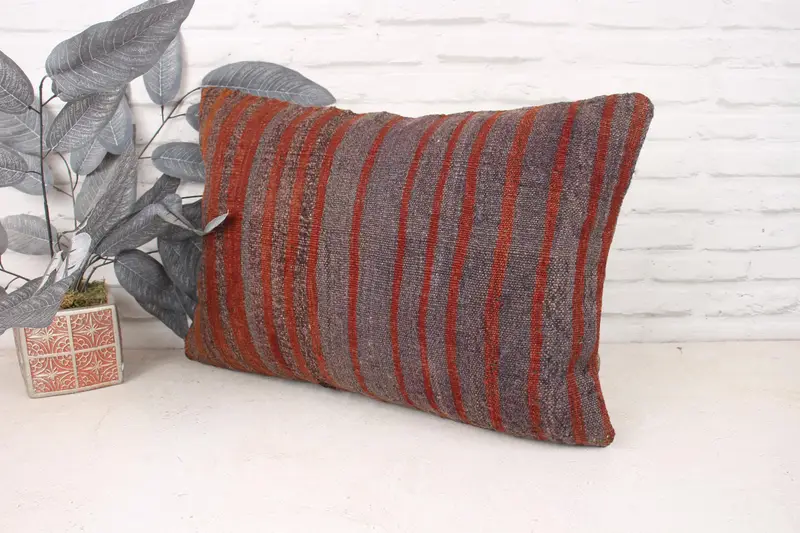 Kilim Pillow Cover, Personalized Gift Pillow Cushion, Meditation Pillow Case, Pillow Sham, Pillow for Couch, 16x24 Red Cushion Case, Pillow for Sofa - 4
