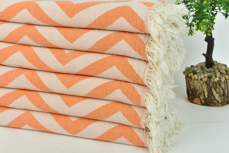70x40 Cotton Zigzag Design Towel, Absorbent towel, Lightweight Turkish towel, Turkish Towel USA, Personalized Gift For Her, Custom Bath Towel - 5