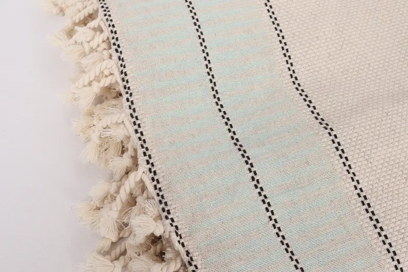 Custom Wedding Gifts, Welcome Wedding Gift, 104x96 Cotton Striped Towel, Woven Blanket, Organic Throw, Woven Throw Blanket, Custom Shower Curtain - 7