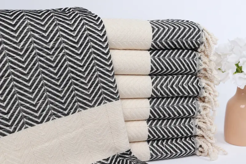 Handmade Gift, Bridal Shower Favor, 70x40 Cotton Zig zag Towel, Custom Wedding Gift, Handwoven Turkish Towel, Handmade Turkish Towel, Wedding Favors - 1