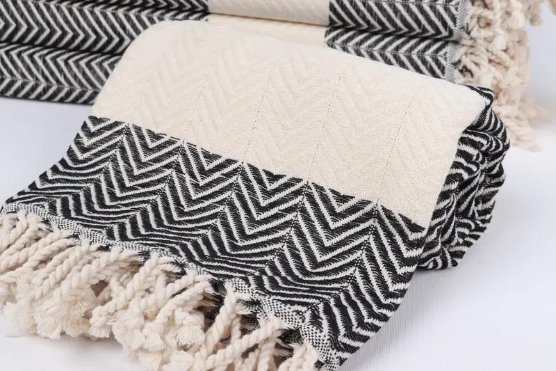 Handmade Gift, Bridal Shower Favor, 70x40 Cotton Zig zag Towel, Custom Wedding Gift, Handwoven Turkish Towel, Handmade Turkish Towel, Wedding Favors - 4