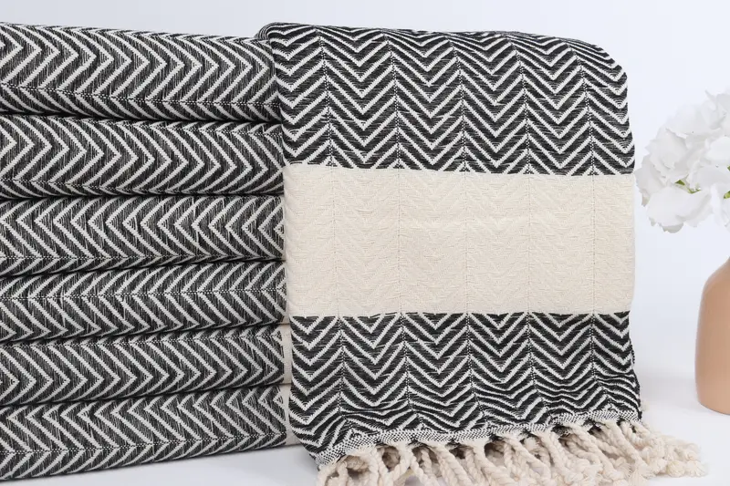 Handmade Gift, Bridal Shower Favor, 70x40 Cotton Zig zag Towel, Custom Wedding Gift, Handwoven Turkish Towel, Handmade Turkish Towel, Wedding Favors - 2