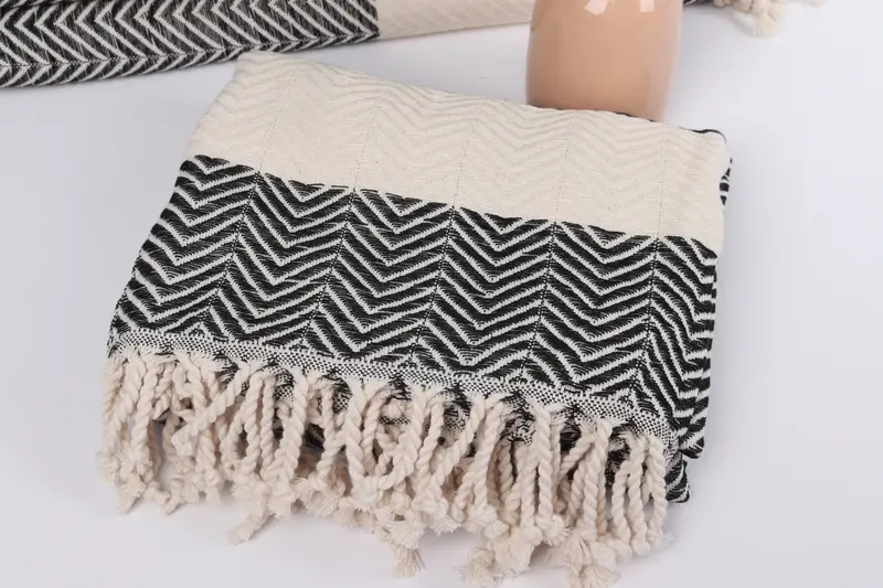 Handmade Gift, Bridal Shower Favor, 70x40 Cotton Zig zag Towel, Custom Wedding Gift, Handwoven Turkish Towel, Handmade Turkish Towel, Wedding Favors - 5