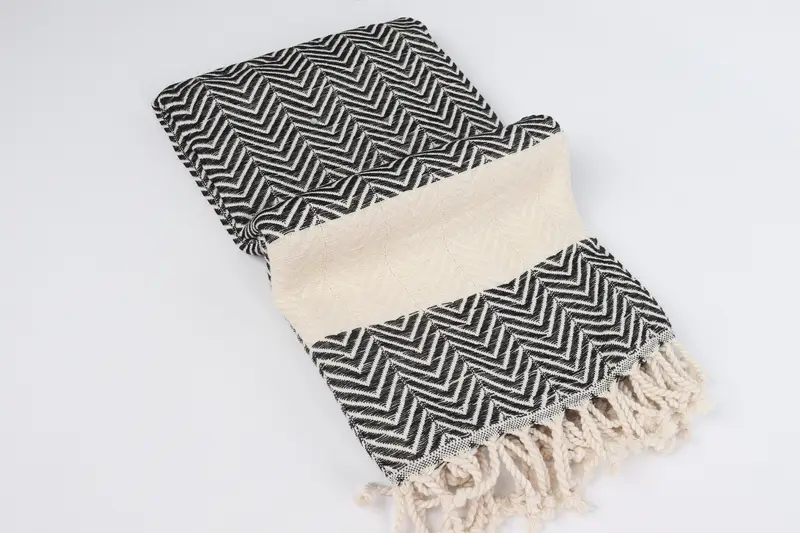Handmade Gift, Bridal Shower Favor, 70x40 Cotton Zig zag Towel, Custom Wedding Gift, Handwoven Turkish Towel, Handmade Turkish Towel, Wedding Favors - 6