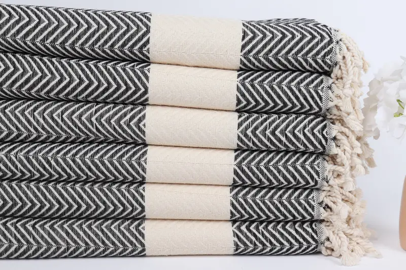 Handmade Gift, Bridal Shower Favor, 70x40 Cotton Zig zag Towel, Custom Wedding Gift, Handwoven Turkish Towel, Handmade Turkish Towel, Wedding Favors - 3