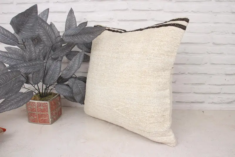 Kilim Pillow, Office Chair Pillow Case, Pillow Cover, Luxury Pillow Cover, 20x20 White Cushion Cover, Vintage Kilim Throw Pillow, Throw Kilim Pillow - 4