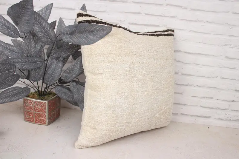 Kilim Pillow, Office Chair Pillow Case, Pillow Cover, Luxury Pillow Cover, 20x20 White Cushion Cover, Vintage Kilim Throw Pillow, Throw Kilim Pillow - 3