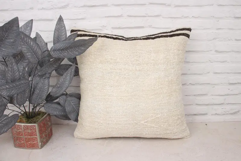 Kilim Pillow, Office Chair Pillow Case, Pillow Cover, Luxury Pillow Cover, 20x20 White Cushion Cover, Vintage Kilim Throw Pillow, Throw Kilim Pillow - 1