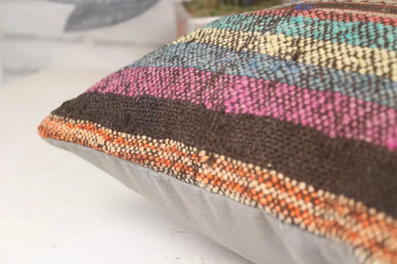 Turkish Pillow, Vintage Kilim Pillow, Cushion Cover, 16x16 Red Cushion Case, Pillow for Sofa, Hippie Throw Pillow Case, Oriental Pillow - 7